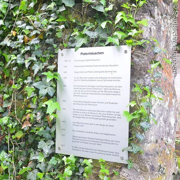 Infotafel Platenhäuschen
