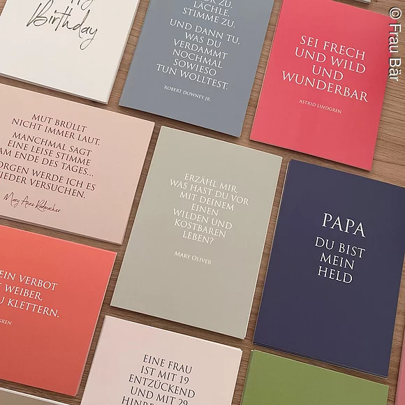 Frau Bär. Geschenke und Geschichten viele bunte Karten