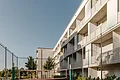 Feld für Beachvolleyball mit einem Netz neben den Appartements