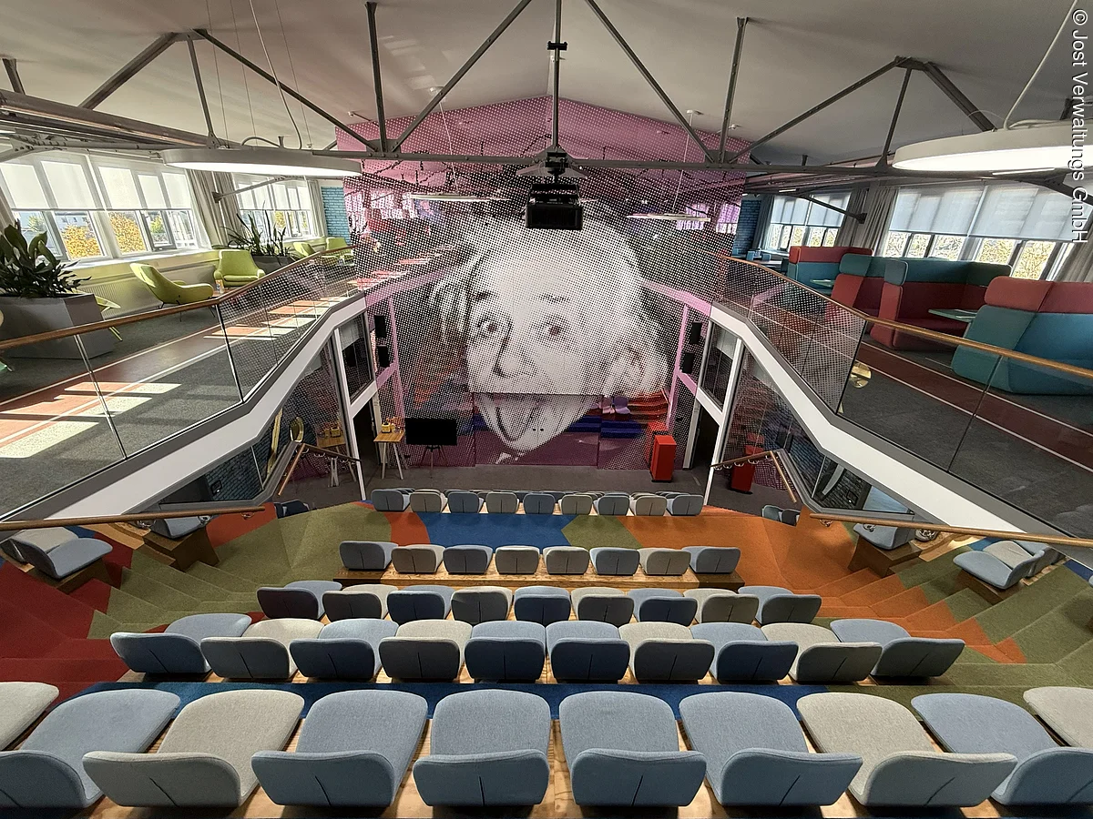 منظر من أعلى شاشة عرض الدرج.