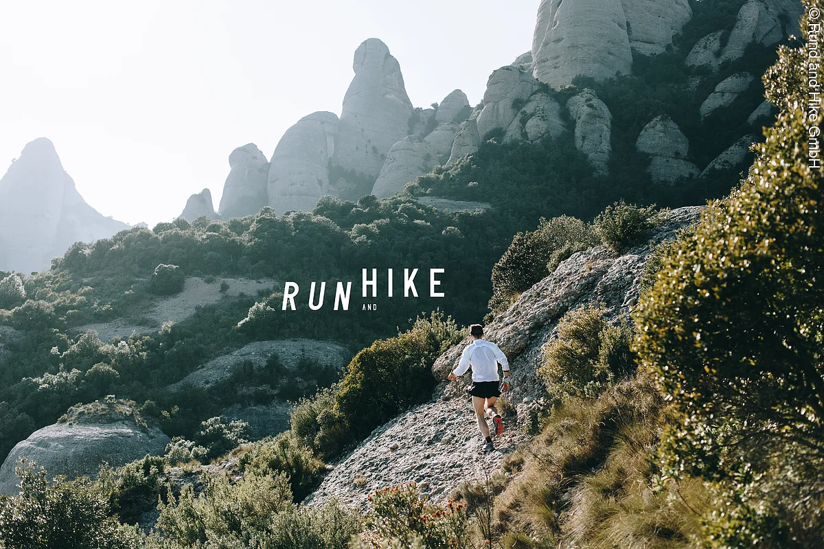 Logo Run & Hike Cool man with tattoos ultra trail runner