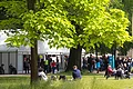 Feria en los jardines del castillo en el Salón Internacional del Cómic de Erlangen.