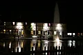 Fischerei Oberle bei Nacht mit Weiher